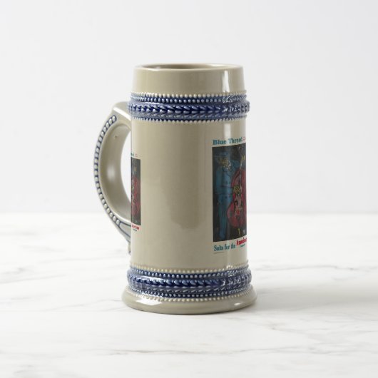 Blue Thread Anzugs Bierglas (Vorderseite Links)