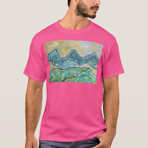 Blue Three Sisters on Paper Baseball Sleeve T-Shirt