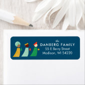 Blue Three Wise Men Christmas Return Address Label (Insitu)