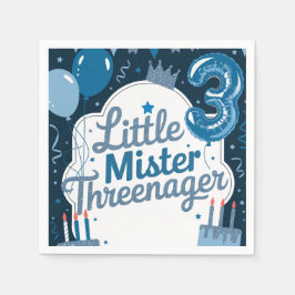 Blue Threenager Napkins für Boys Geburtstagsparty Serviette