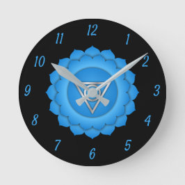 Blue Throat Chakra Chi Zen Yoga Spiritual Runde Wanduhr