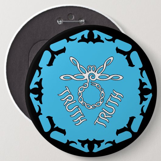 Blue Throat Chakra "Truth" Dragonfly Button (Vorne & Hinten)