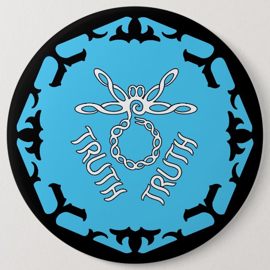 Blue Throat Chakra "Truth" Dragonfly Button (Vorderseite)