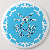 Blue Throat Chakra "Truth" Dragonfly White BG Button (Vorderseite)