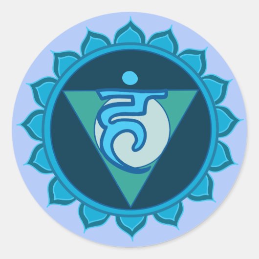 Blue Throat Chakra Visuddha Classic Round Sticker (Vorderseite)