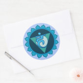 Blue Throat Chakra Visuddha Classic Round Sticker (Umschlag)