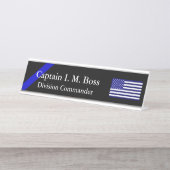 Blue Through and Through - ThBlue Line Flag Schreibtischnamensplakette (Vorderseite )