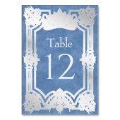 Blue Tiara Crown Elegante Quinceanera Tischnummer (Vorderseite)