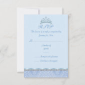 Blue Tiara & Damask Sweet16 RSVP-Karte RSVP Karte (Vorderseite)