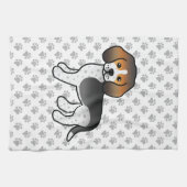 Blue Ticked Beagle Niedlich Cartoon Dog Geschirrtuch (Horizontal)