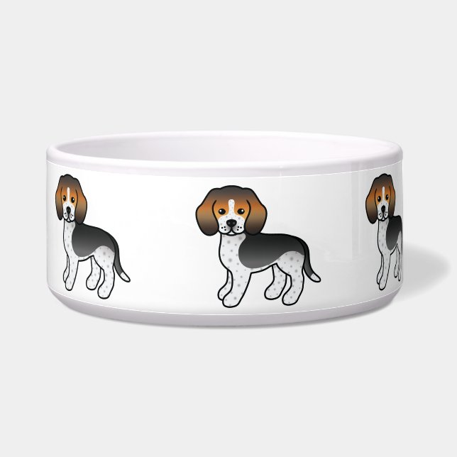 Blue Ticked Cartoon Beagle Rasse Hunde Napf (Rechts)