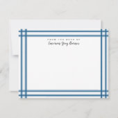 Blue Ticking Strip Dankeschön Karte (Vorderseite)