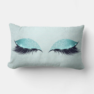 Blue Tiffany Cat's Eye Lashes Glitzer Lendenkissen