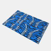 Blue Tiger Animal Skin Pattern Design  Fußmatte (Schrägansicht)