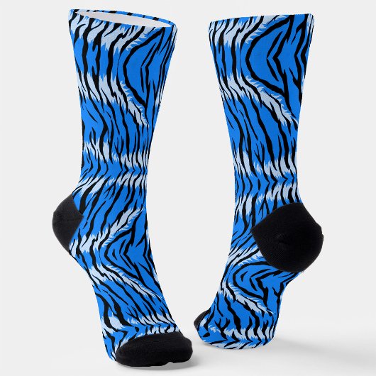 Blue Tiger Animal Skin Pattern Design Socken