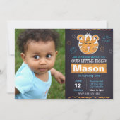 Blue Tiger Geburtstag Einladung mit Foto (Vorderseite)