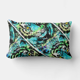 Blue Tiger Head Artwork - Tiger Throw Kissen