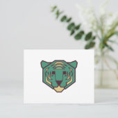 Blue Tiger Head Postkarte (Stehend Vorderseite)