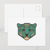 Blue Tiger Head Postkarte (Vorne/Hinten)