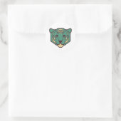 Blue Tiger Head Runder Aufkleber (Tasche)