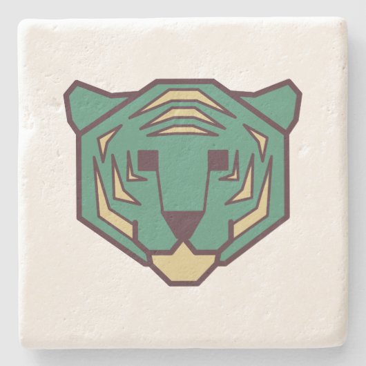 Blue Tiger Head Steinuntersetzer (Vorderseite)