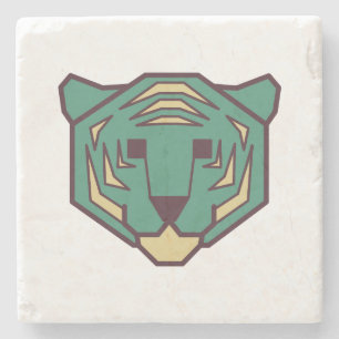 Blue Tiger Head Steinuntersetzer