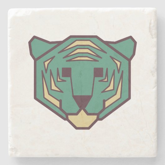 Blue Tiger Head Steinuntersetzer (Vorderseite)