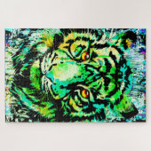 Blue Tiger Head - Tiger Portrait Jigsaw Puzzle (Horizontal)