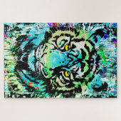 Blue Tiger Head - Tiger Portrait Puzzle (Horizontal)