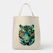 Blue Tiger Head - Tiger Tote Bag Tragetasche (Rückseite)