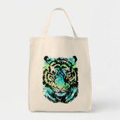 Blue Tiger Head - Tiger Tote Bag Tragetasche (Vorne)