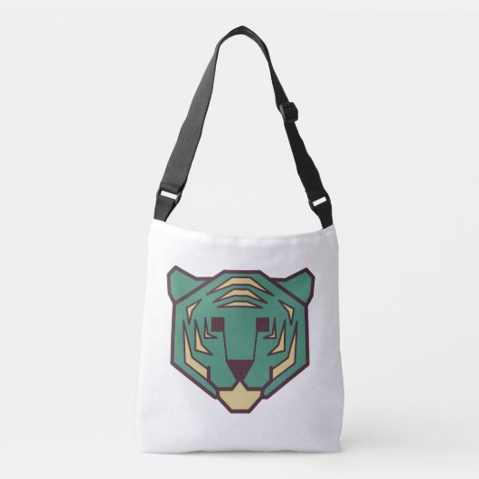Blue Tiger Head Tragetaschen Mit Langen Trägern (Vorderseite)