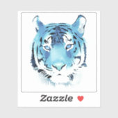 Blue Tiger Head Watercolor Aufkleber (Blatt)