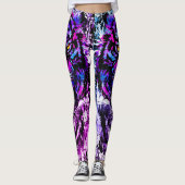 Blue Tiger Head Zeichnend | Lila Tiger - Leggings (Vorderseite)