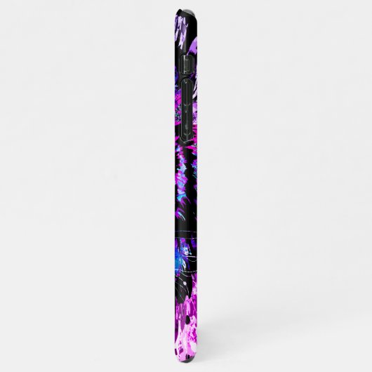 Blue Tiger iPhone Case - Lila Tiger-Gesicht iPhone Hülle (Linke Seite)