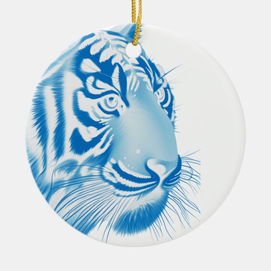 Blue Tiger Keramik Ornament (Vorne)