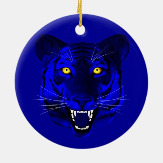 Blue Tiger Keramik Ornament (Hinten)