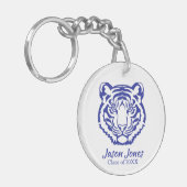 Blue Tiger Mascot Abschluss Geschenk Schlüsselanhä Schlüsselanhänger (Vorderseite links)