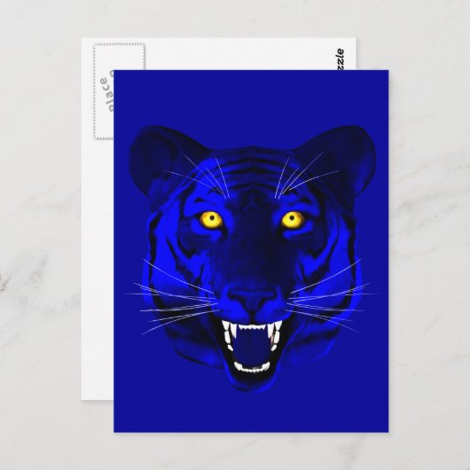 Blue Tiger Postkarte (Vorne/Hinten)