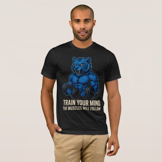 Blue Tiger Power | Train Your Mind First T-Shirt (Vorne ganz)