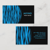 Blue Tiger Print Business Card Visitenkarte (Vorne/Hinten)