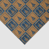 Blue Tiger Print Christmas Tree Muster Seidenpapier (Ausschnitt)