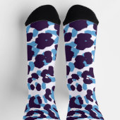 Blue Tiger Print Custom Nachhaltig Premium Crew Socken (Oben)
