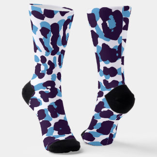 Blue Tiger Print Custom Nachhaltig Premium Crew Socken