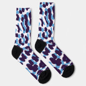 Blue Tiger Print Custom Nachhaltig Premium Crew Socken (Rechts)