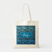 Blue Tiger Print Monogram Tragetasche (Vorne)