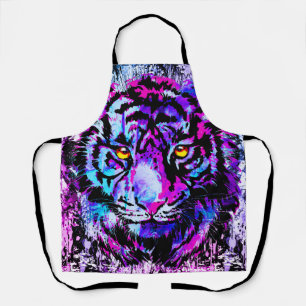 Blue Tiger Schürze Farbenfrohe Tigerfront
