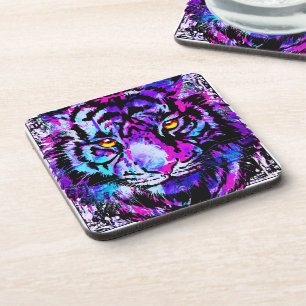 Blue Tiger Untersetzer - Tiger Head Untersetzer