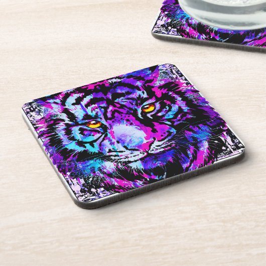 Blue Tiger Untersetzer - Tiger Head Untersetzer (Linke Seite)