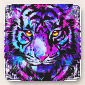 Blue Tiger Untersetzer - Tiger Head Untersetzer (Vorderseite)